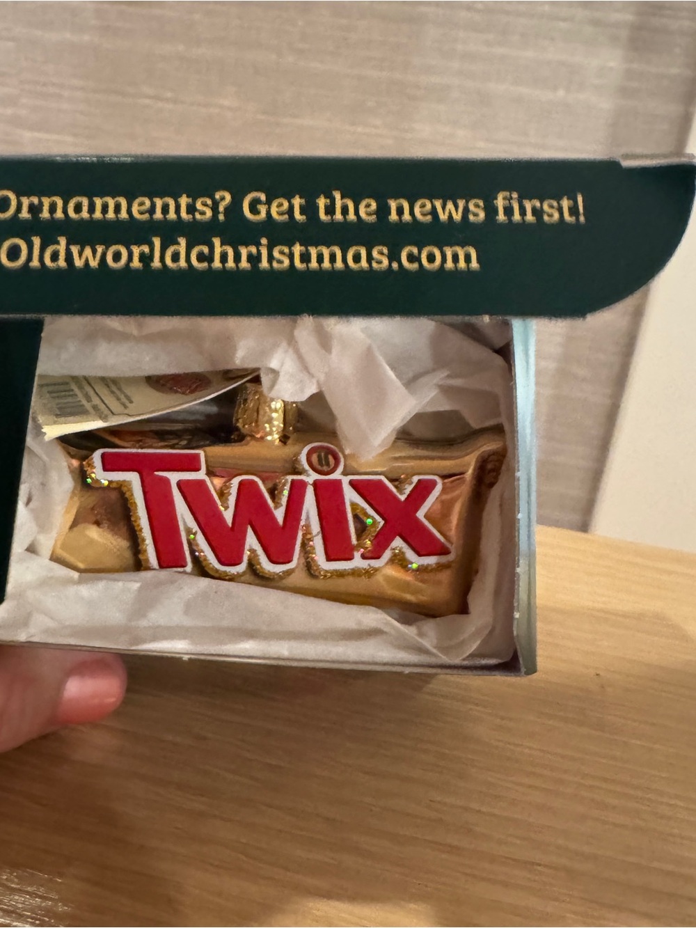 Twix Bar Ornament - Old World Christmas. New in box